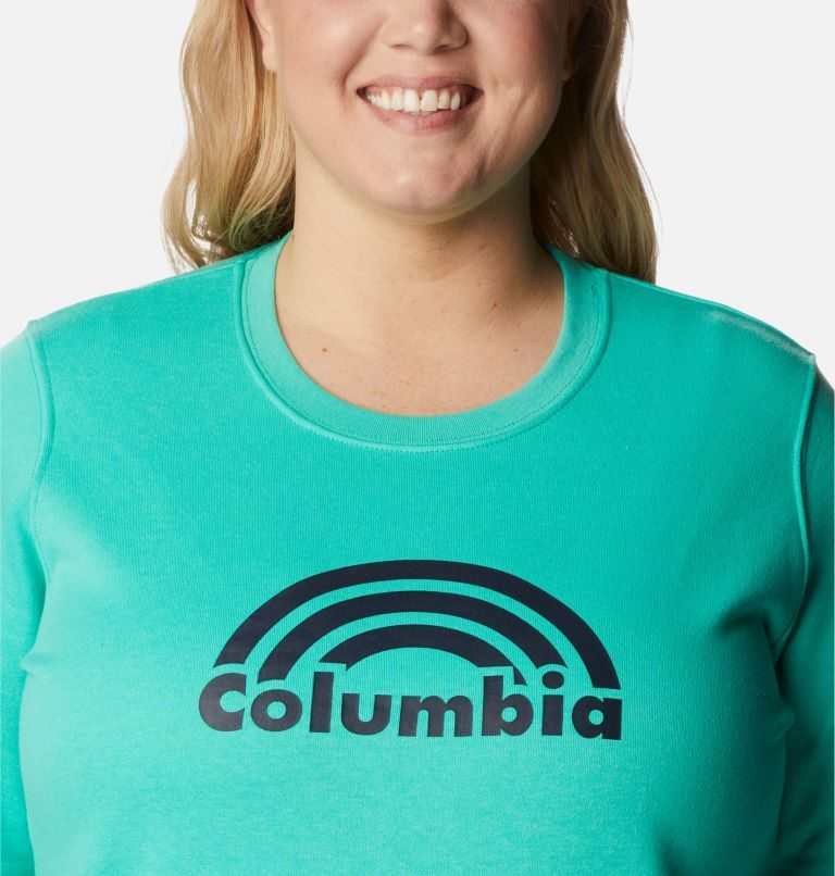 Women's Columbia Trek Graphic Crew Sweatshirts Turquoise | Plus Size CA-V81L6